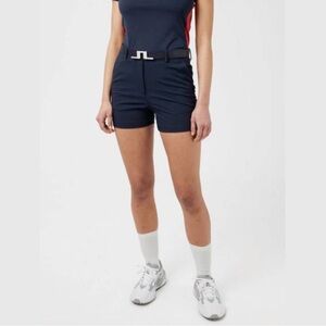 J. Lindeberg Gwen Short Micro Women’s Athletic Golf Shorts Navy + White Size 31
